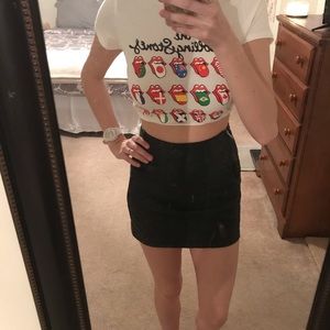 Forever 21 faux leather quilted skirt